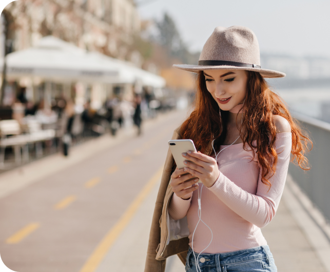 Woman using phone
