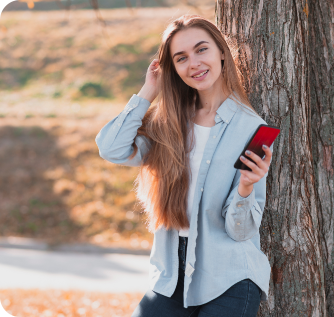 Woman using phone